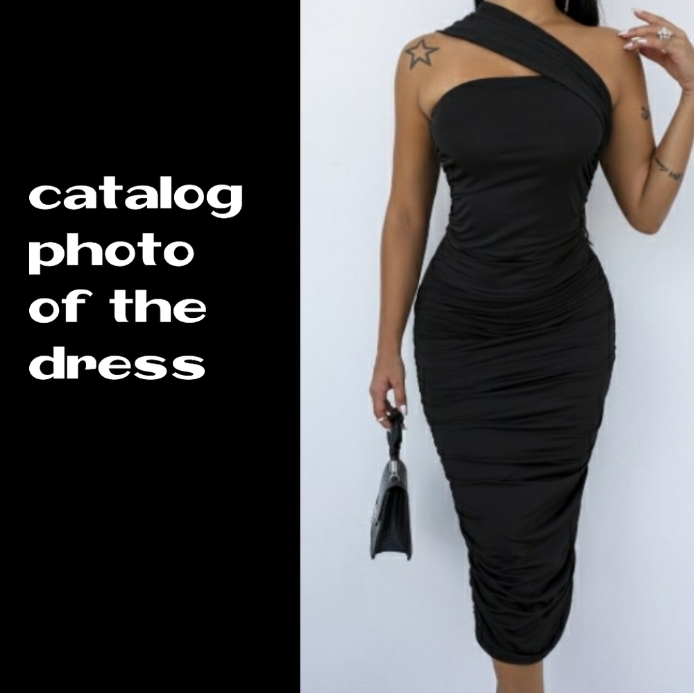 Black one shoulder cross dress  size small/ medium  soft
